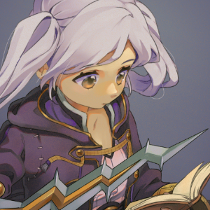 Painting featuring female Robin from Fire Emblem, or Super Smash Brothers.